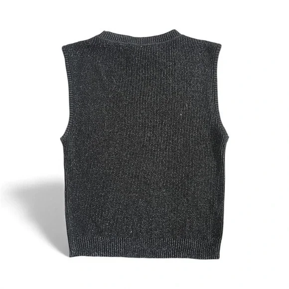 Black glittery rib knit top sweater vest by Primark size M - Picture 3 of 8